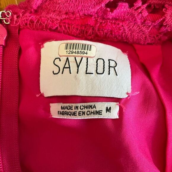 Saylor Hot Pink Lace Backless Mini Bubble Skirt Dress, M Pockets! - Picture 15 of 16